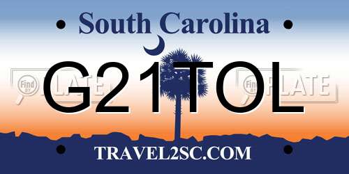 G21TOL South Carolina License Plate