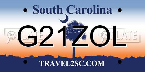 G21ZOL South Carolina License Plate