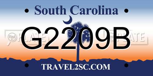 G2209B South Carolina License Plate