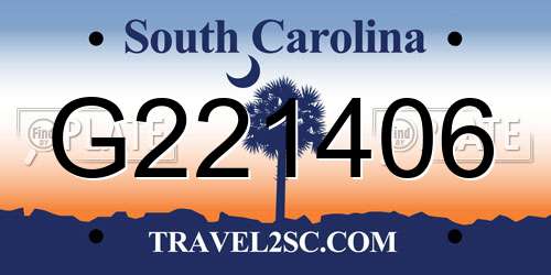 G221406 South Carolina License Plate