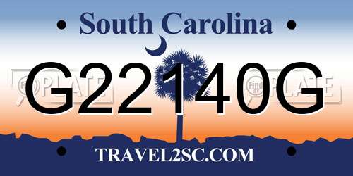 G22140G South Carolina License Plate