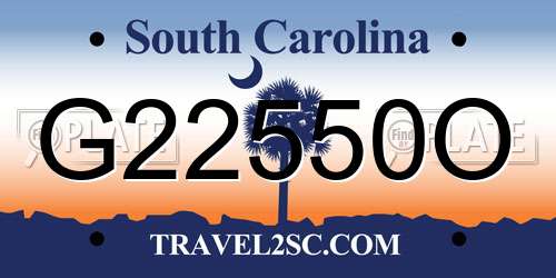G22550O South Carolina License Plate