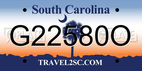 G22580O South Carolina License Plate