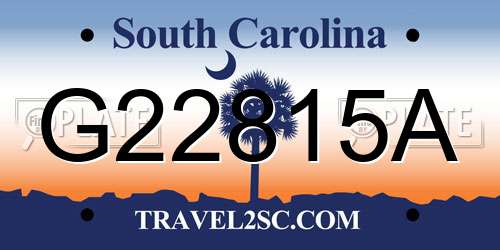 G22815A South Carolina License Plate