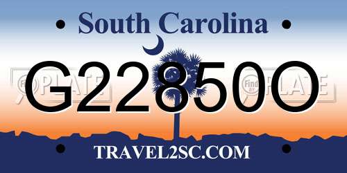 G22850O South Carolina License Plate