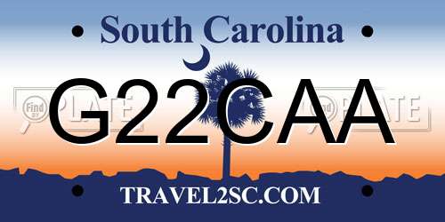 G22CAA South Carolina License Plate