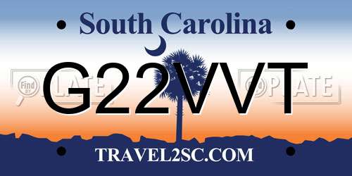G22VVT South Carolina License Plate