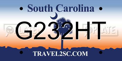 G232HT South Carolina License Plate