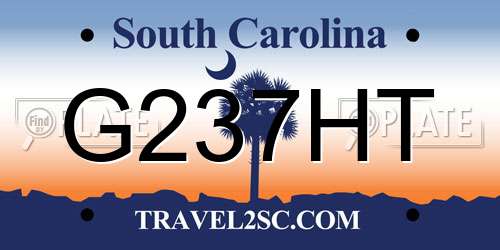 G237HT South Carolina License Plate