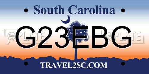 G23EBG South Carolina License Plate