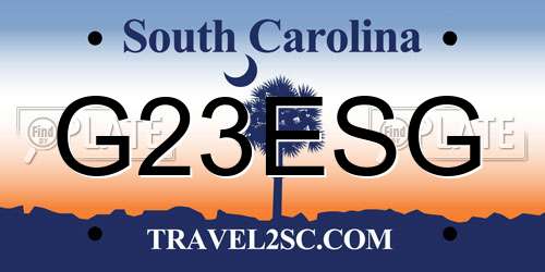 G23ESG South Carolina License Plate