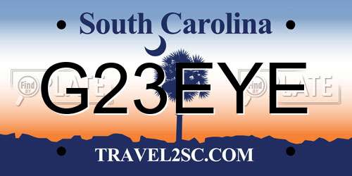 G23EYE South Carolina License Plate