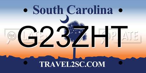 G23ZHT South Carolina License Plate