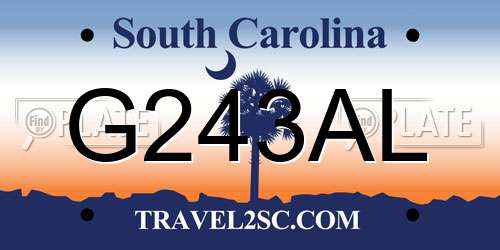 G243AL South Carolina License Plate