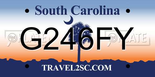 G246FY South Carolina License Plate