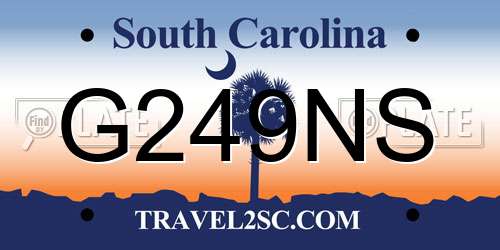 G249NS South Carolina License Plate