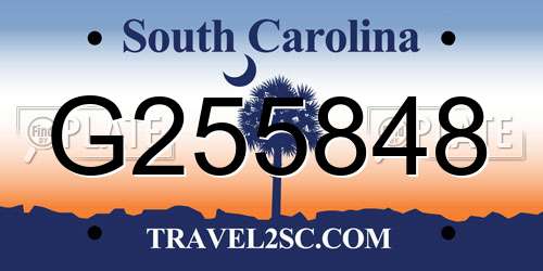 G255848 South Carolina License Plate