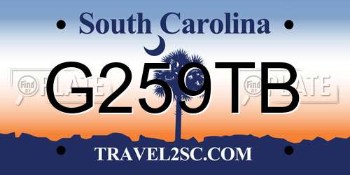 G259TB South Carolina License Plate