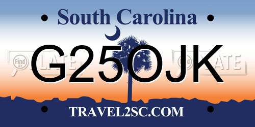 G25OJK South Carolina License Plate