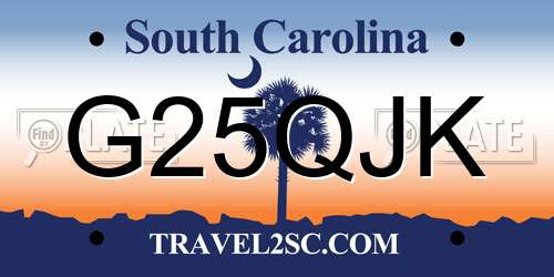 G25QJK South Carolina License Plate