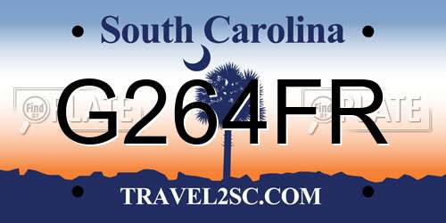G264FR South Carolina License Plate