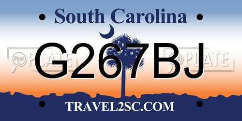G267BJ South Carolina License Plate