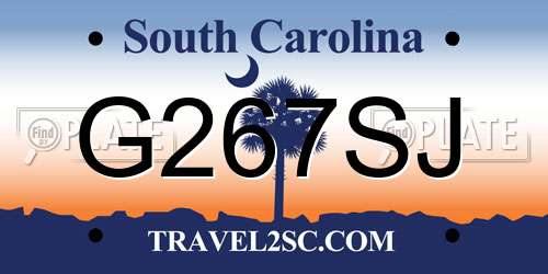 G267SJ South Carolina License Plate