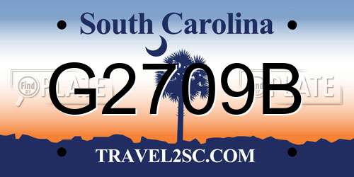 G2709B South Carolina License Plate