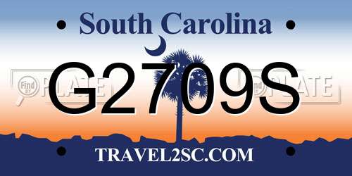 G2709S South Carolina License Plate