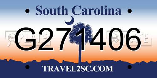 G271406 South Carolina License Plate