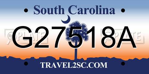 G27518A South Carolina License Plate