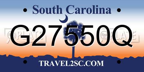 G27550Q South Carolina License Plate