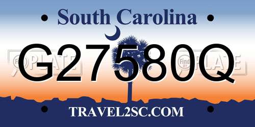 G27580Q South Carolina License Plate