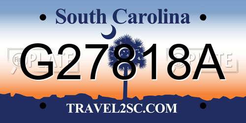 G27818A South Carolina License Plate