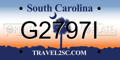 G2797I South Carolina License Plate