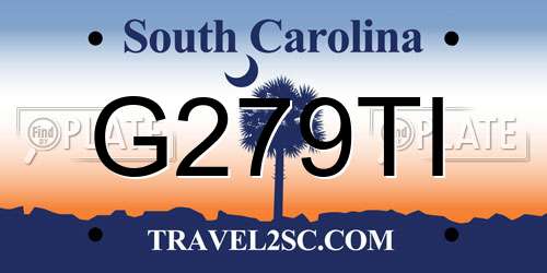 G279TI South Carolina License Plate