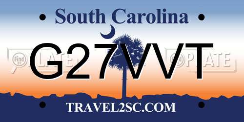 G27VVT South Carolina License Plate