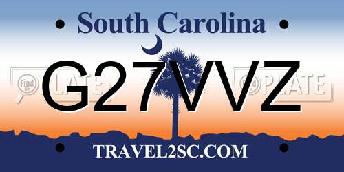 G27VVZ South Carolina License Plate