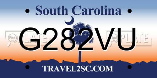 G282VU South Carolina License Plate