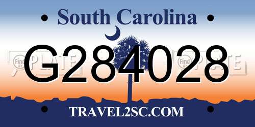 G284028 South Carolina License Plate