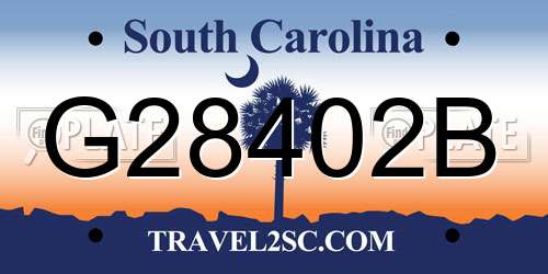G28402B South Carolina License Plate