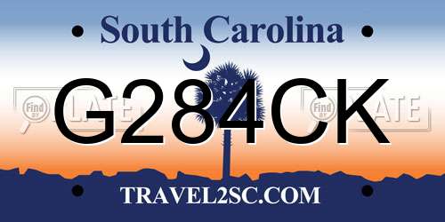 G284CK South Carolina License Plate