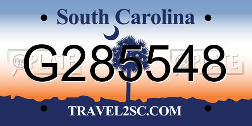 G285548 South Carolina License Plate