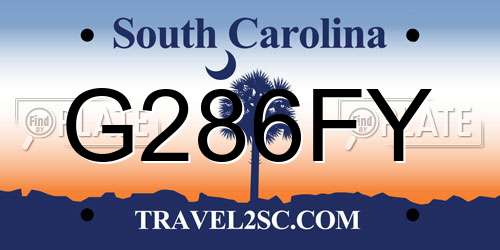 G286FY South Carolina License Plate