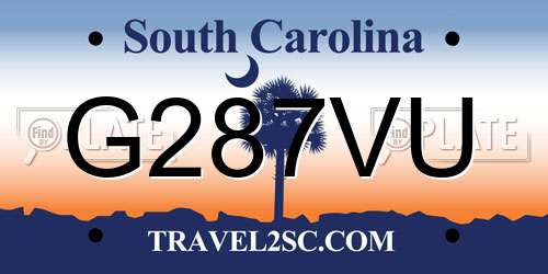 G287VU South Carolina License Plate