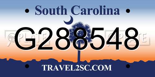 G288548 South Carolina License Plate