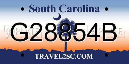 G28854B South Carolina License Plate
