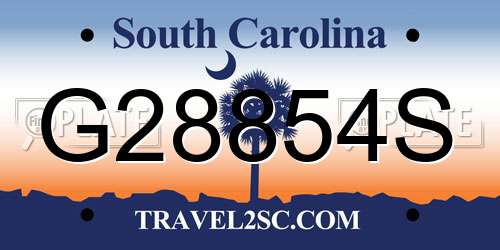 G28854S South Carolina License Plate