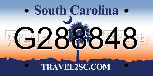 G288848 South Carolina License Plate
