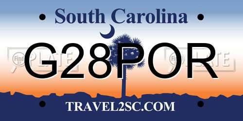 G28POR South Carolina License Plate